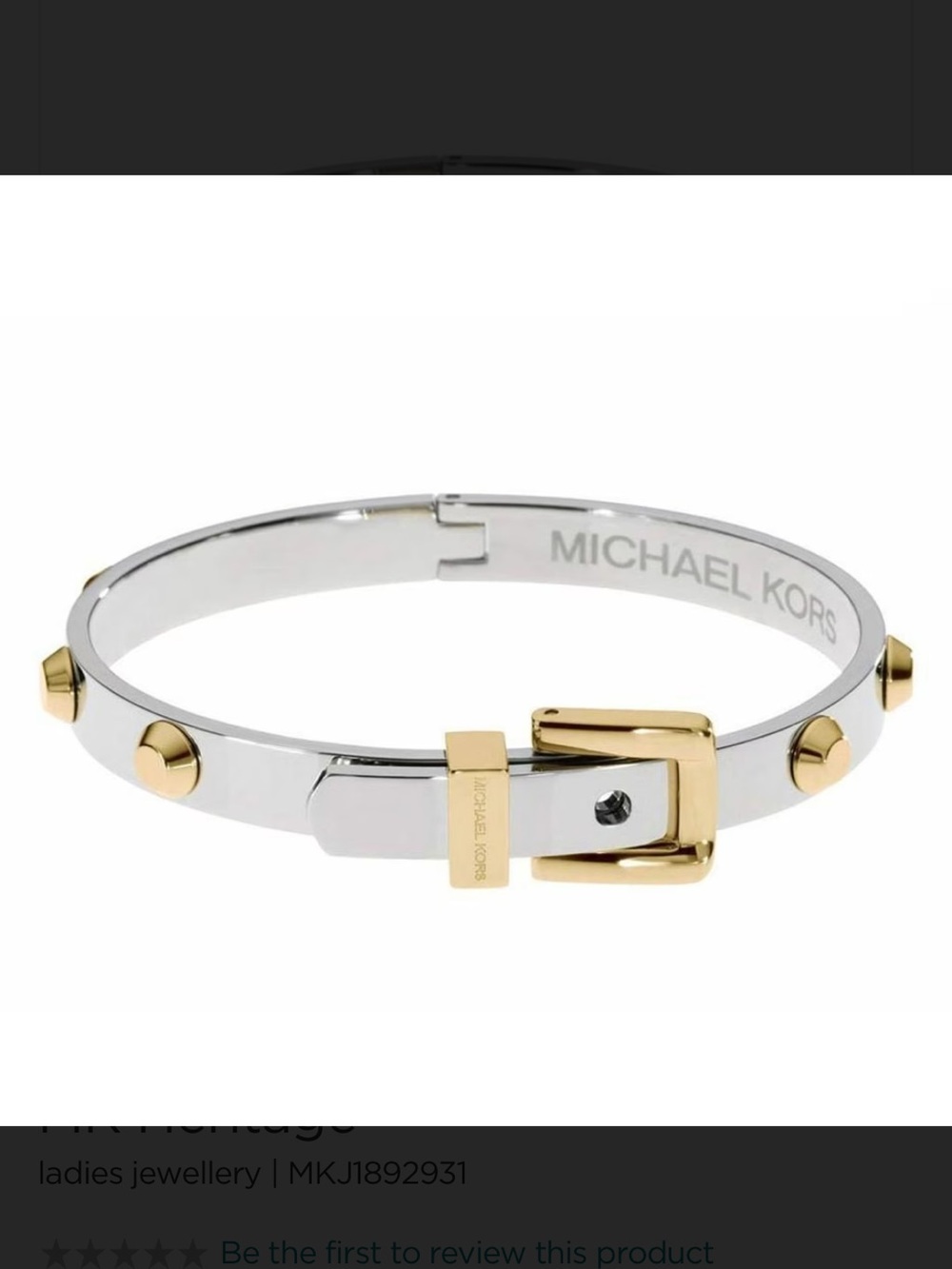 Michael Kors Two-Tone Silver and Gold Stud Buckle Bangle